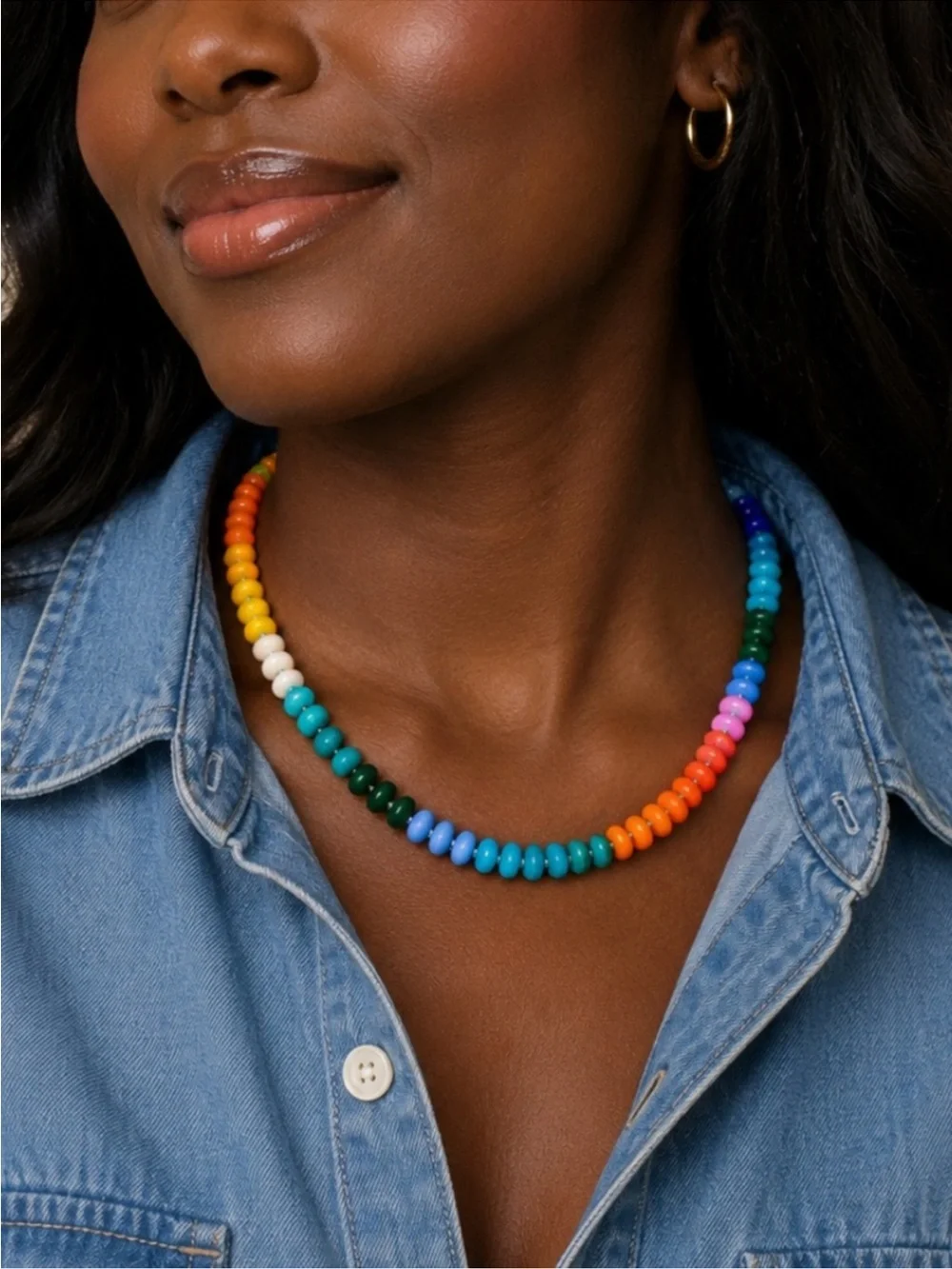New! Blue Mixed Beaded Dopamine Necklace NWOT 5026